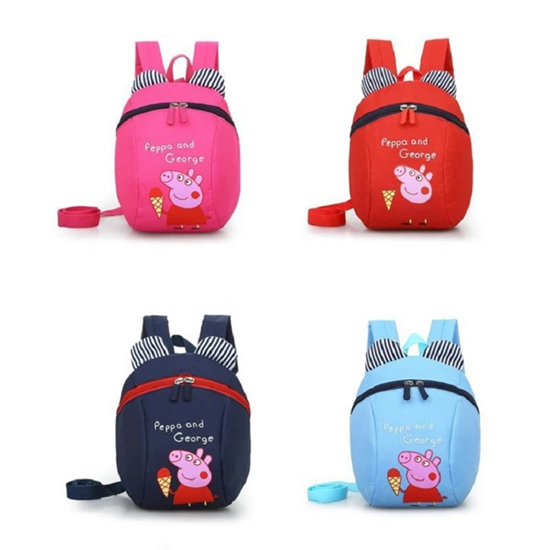 

Peppa Pig Toy Unisex Cute Kindergarten Backpack Canvas Backpack Cute Peggy Children Crossbody Birthday Gift