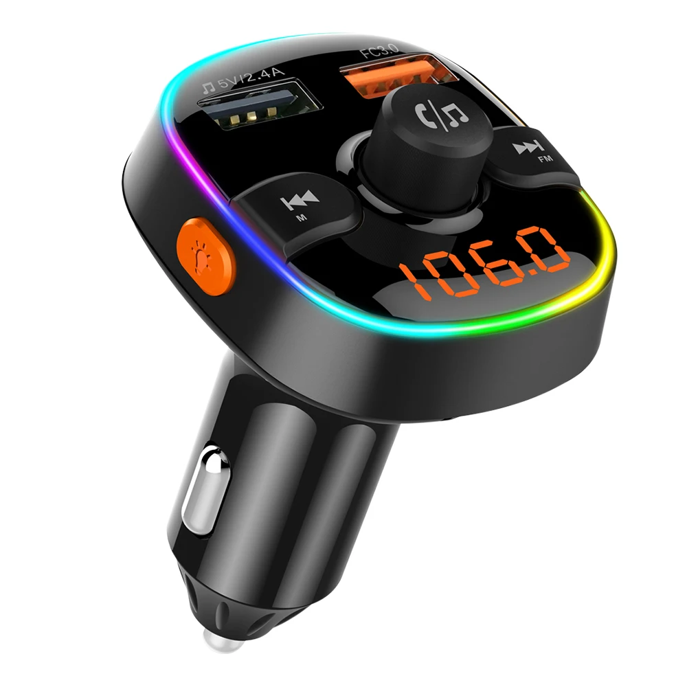 Автомобильный fm-передатчик Bluetooth 5 0 Mp3 плеер модулятор адаптер напряжение батареи