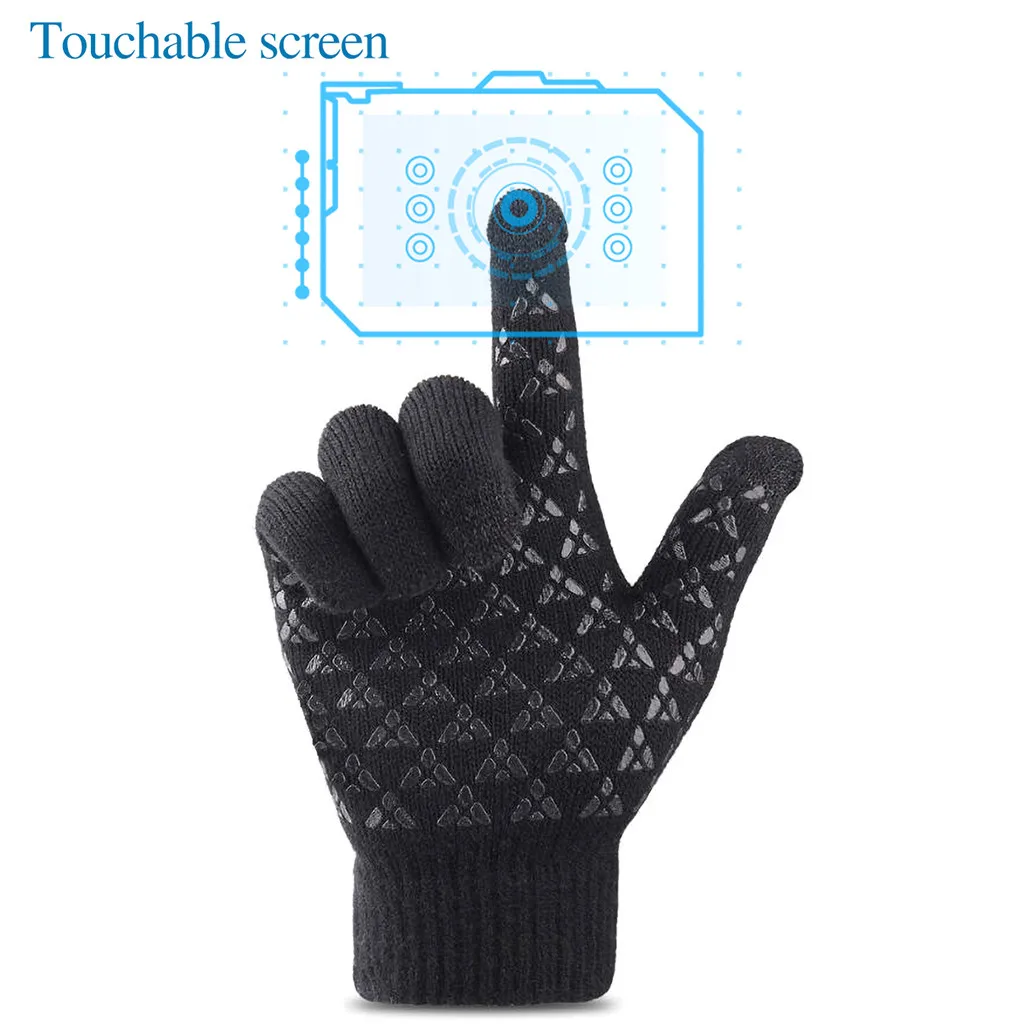 Унисекс, уличные тактические перчатки, вязаные, зимние, теплые, с сенсорным экраном, ветрозащитные, спортивные перчатки, для кемпинга, походов, перчатки Luvas Tatica#3
