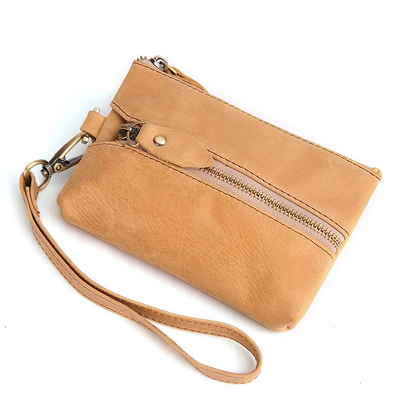 

Retro Leather Car Universal Key Bag Fashion Casual Ladies Key Belt First Layer Cowhide Coin Purse Storage and Finishing