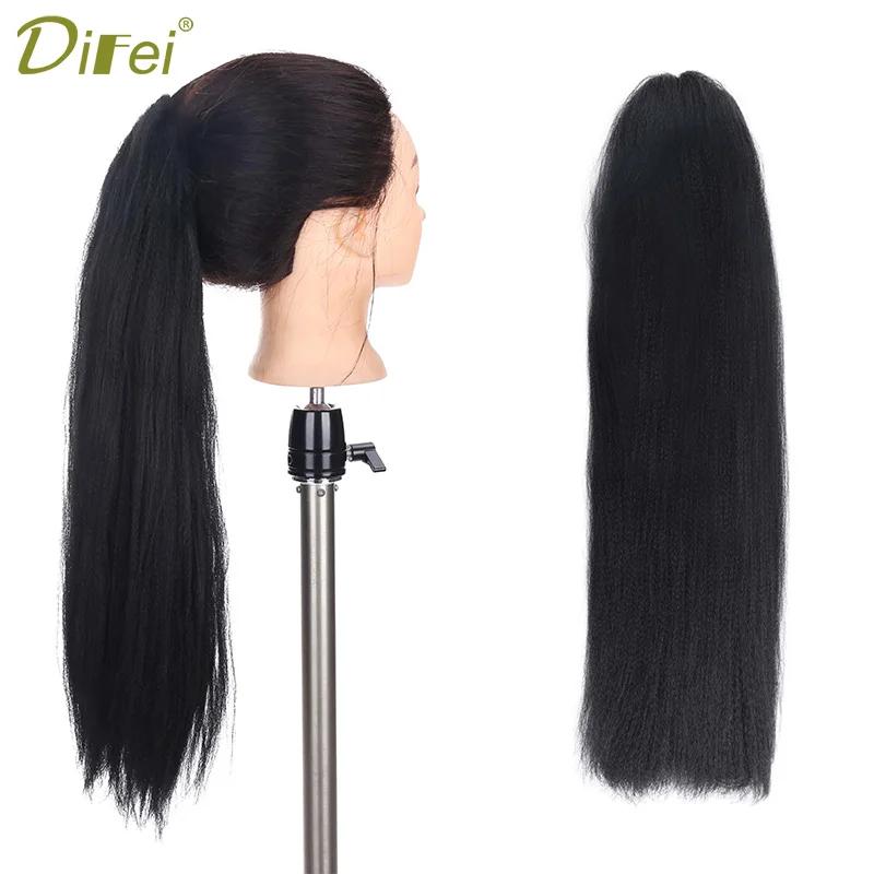 

DIFEI Synthetic 22inches Kinky Straight Hair With Plastic Combs Drawstring Ponytail Extension All Colors Available
