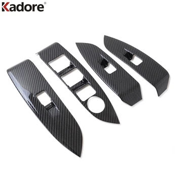 

For Mazda CX-3 CX3 2017 2018 2019 Carbon Fiber Window Glass Lift Switch Button Frame Cover Trim Car Interior Accessories LHD