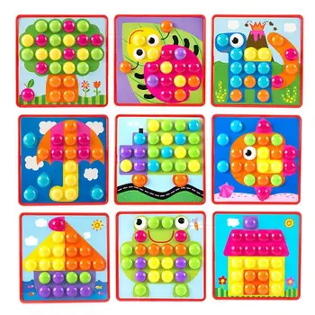 

Creative 3D Puzzles Buttons Assembling Mosaic Mushroom Nail Kit Toys Kids Enlightenment Educational Toy Dropshipping