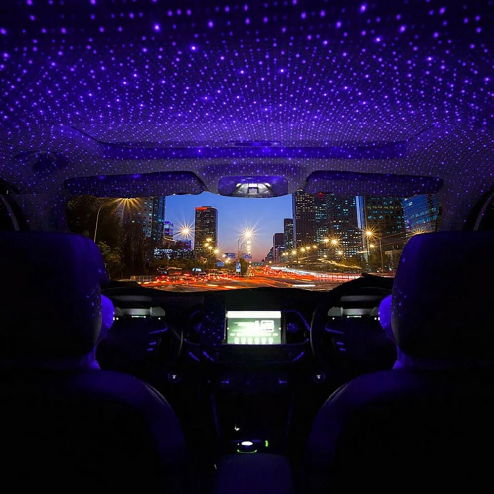 USB Decorative Lamps Adjustable Car Interior Decor Light Mini LED Car Roof Star Night Light Projector Atmosphere Galaxy Lamp