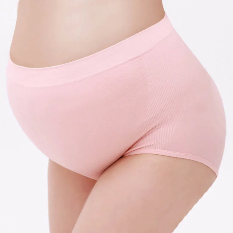 Pink briefs Одежда для беременных и беременных; бюстгальтер для кормящих мам; трусики для беременных с пряжкой спереди; невидимый бюстгальтер без косточек; бесшовный бюстгальтер для сна - Цвет: Pink briefs