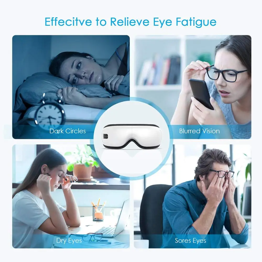  Eye Massager Portable Electric Bluetooth Eye Machine Heat Air Pressure Vibration Music Eye Fatigue 