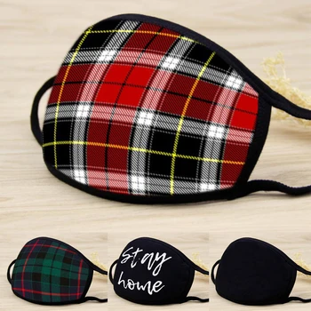 

Plaid Mouth Mask Unisex Cotton Face Mouth Mask Camouflage Mouth-muffle Respirator Dustproof Face Mask Reusable masque protection