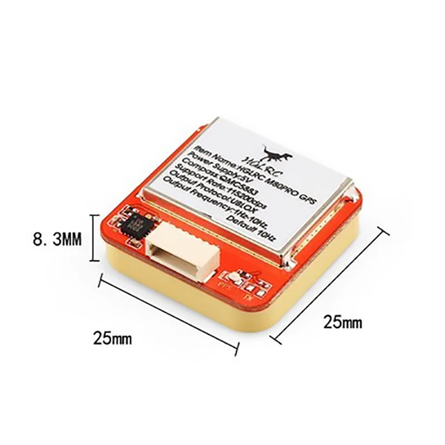 HGLRC M80 PRO M80PRO GPS GLONASS GALILEO QZSS SBAS BDS QMC5883 Compass 5V Power 25mm x 25mm x 8.3mm For FPV Drones Fixed-wing