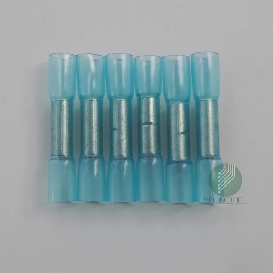 5 Pack 3M Heat Shrink Crimp Male Disconnect Terminal Connector 14-16 AWG Blue