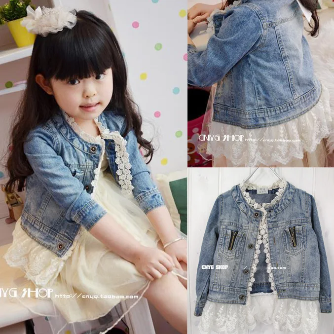 

Korean-style Spring And Autumn Girls Childrenswear Jeans Coat Baby Girls Versatile Children Denim Top inflooring yang Gas Jacket