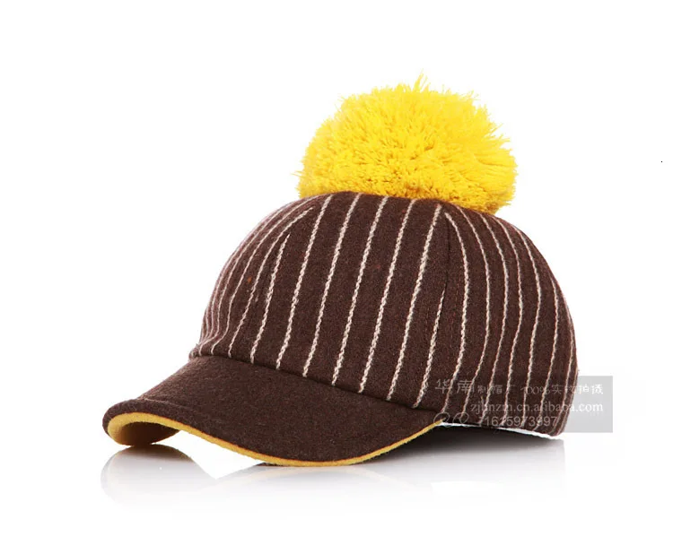 South China Autumn Children Baseball Change Tongue Single Hair Bulb Hats Baby Duck Tongue Woolen Stripe Peaked Cap