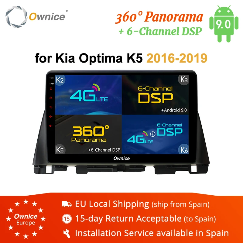 Ownice K1 K2 K3 K5 K6 10," Android 9,0 8 ядерный автомобильный DVD для KIA K5 Optima 2011- gps радио плеер 360 панорама DSP 4G LTE