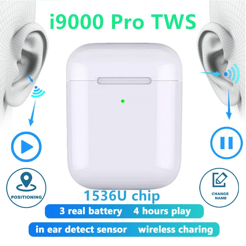 

New i9000 Pro TWS Aire 2 Replica 1:1 Bluetooth earphone Wireless Headphones Rename Positioning Earbuds PK i12 i200 i500 TWS