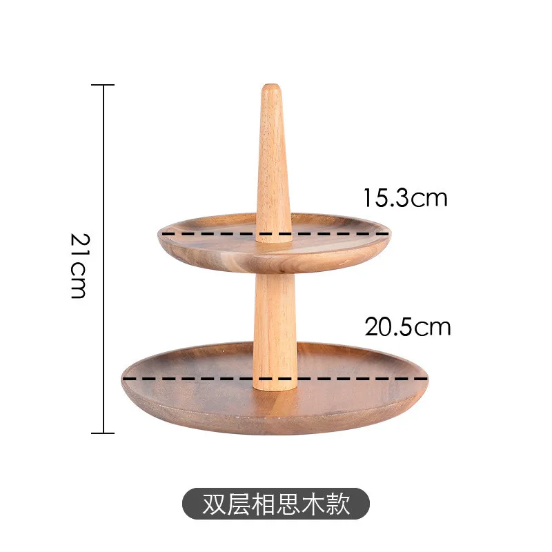 5 шт./лот, креативная деревянная Двойная тарелка для фруктов, пирожных, десертов, послеобеденного чая, тарелка для сухих фруктов, три слоя, с фабрики LX2579 - Цвет: Style B
