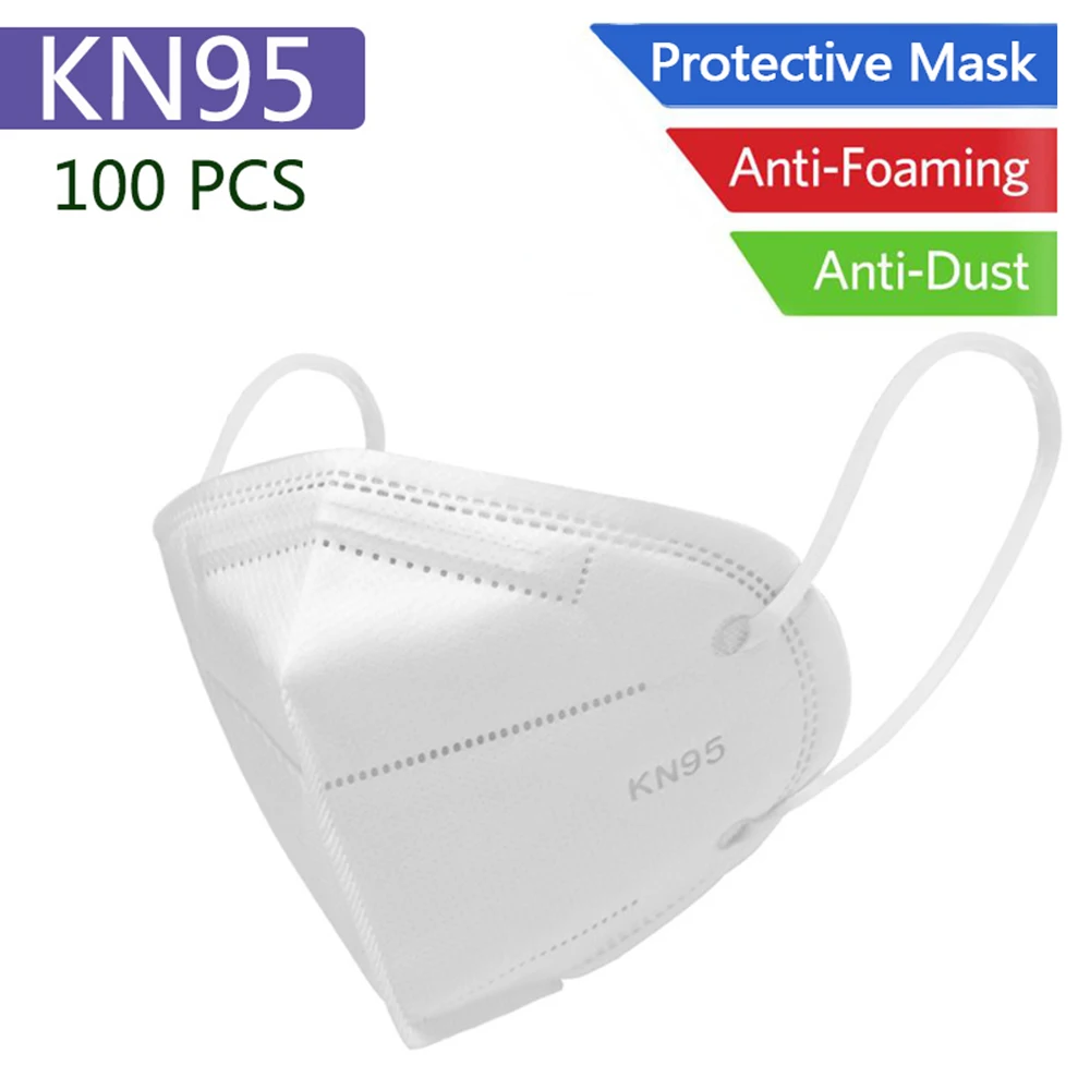 

100Pcs KN95 Mascarillas Anti-dus Face Mask Non Woven Anti-dust Respirator Dustproof KN95 Mouth Cover