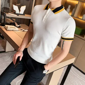 

Korean New Plus Size Brand Men Polo Shirt Men Short Sleeve Shirt Men Top Casual Male Polos Para Hombre Camisa Polo Knitting Polo