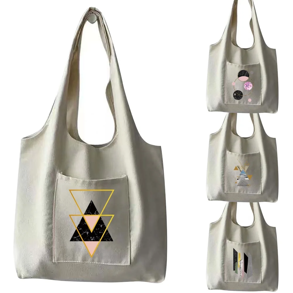 Tote Bag Ladies Canvas Bag Travel Large Capacity Shopping Bag Fashion Printing Portable Messenger Shoulder Bags Reusable foldable recycle shopping bag eco ladies reusable shopping tote bag floral fruit vegetable grocery pocket can print logo