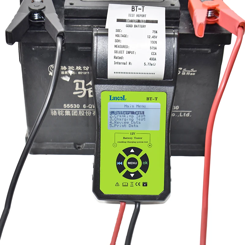 US $71.92 Lancol BtT Battery Tester Car Batteries Measure Tool With Printer Multilanguage Automotive Power System Diagnostic Meter