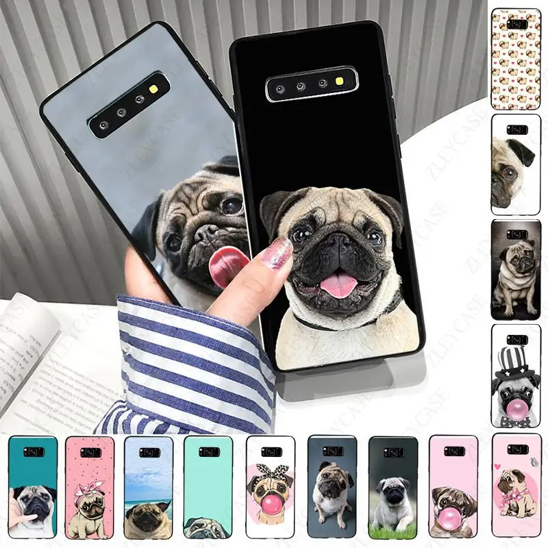 Мягкий чехол для телефона с изображением мопса samsung galaxy s10plus s10e s10lite s9 s8plus s20 s7 s6edge