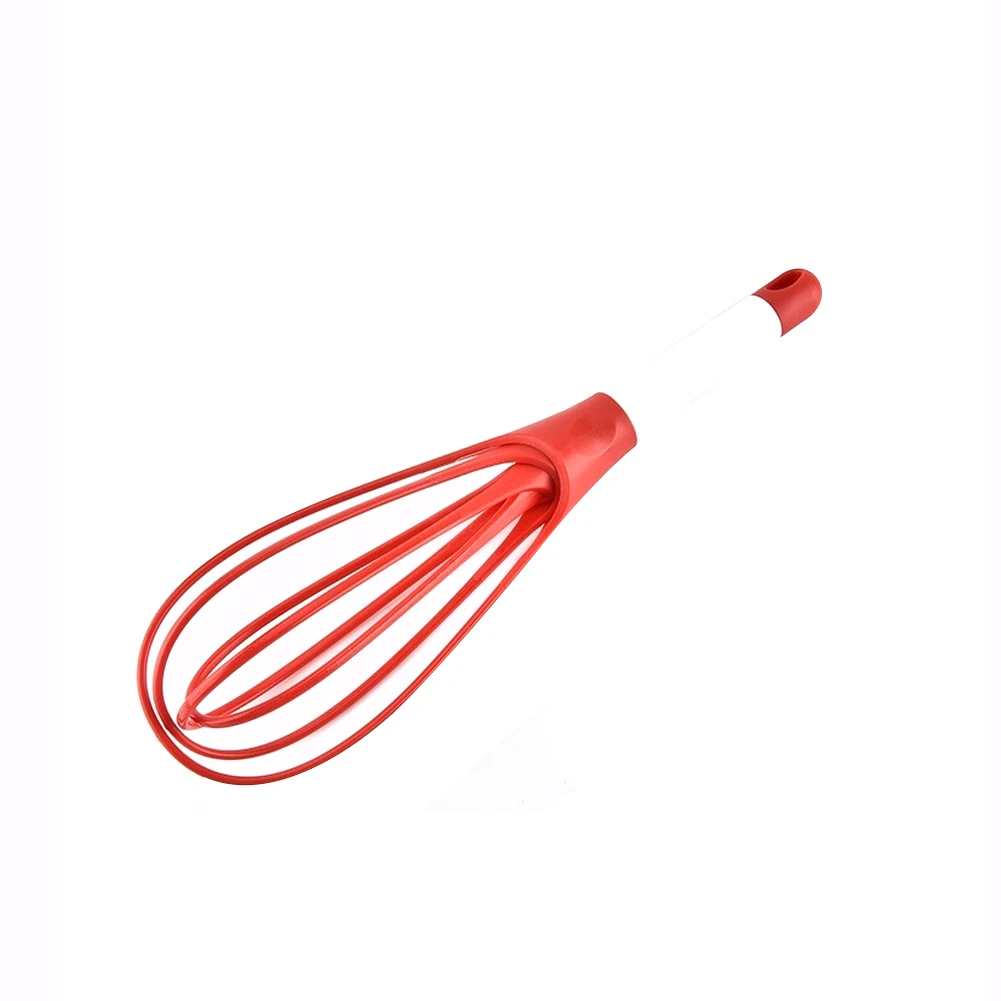 Red Кухонный венчик, инструмент для выпечки, силиконовый Роторный Ручной Миксер для взбивания яиц, Новинка - Цвет: Red