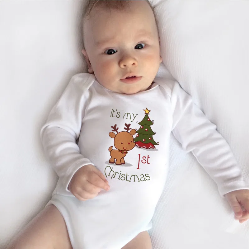 It's My First Christmas/боди для новорожденных хлопковое боди с длинными рукавами
