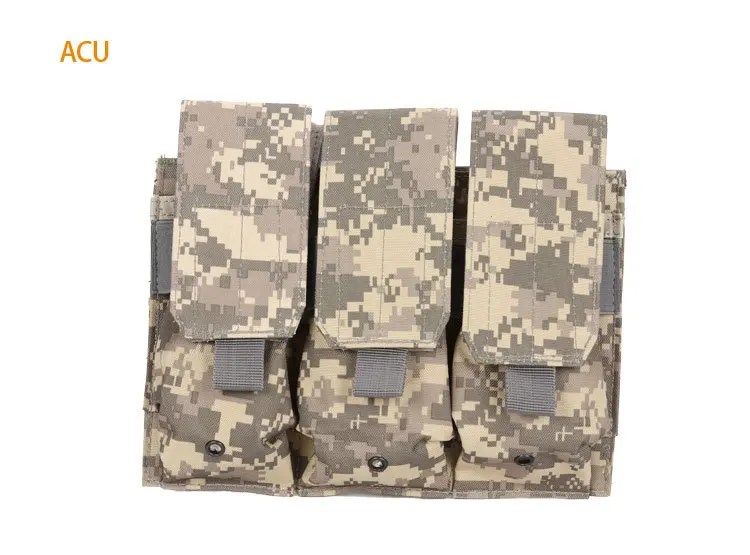 ACU ОХОТА MOLLE тройной подсумок для магазинов в страйкболе AR15 M4 5,56 мм Журнал Mag Чехол Пистолет дамская сумка - Цвет: ACU