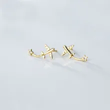 MloveAcc Новая мода 925 Серебряный авиационный самолет женские серьги ювелирные изделия из стерлингового серебра