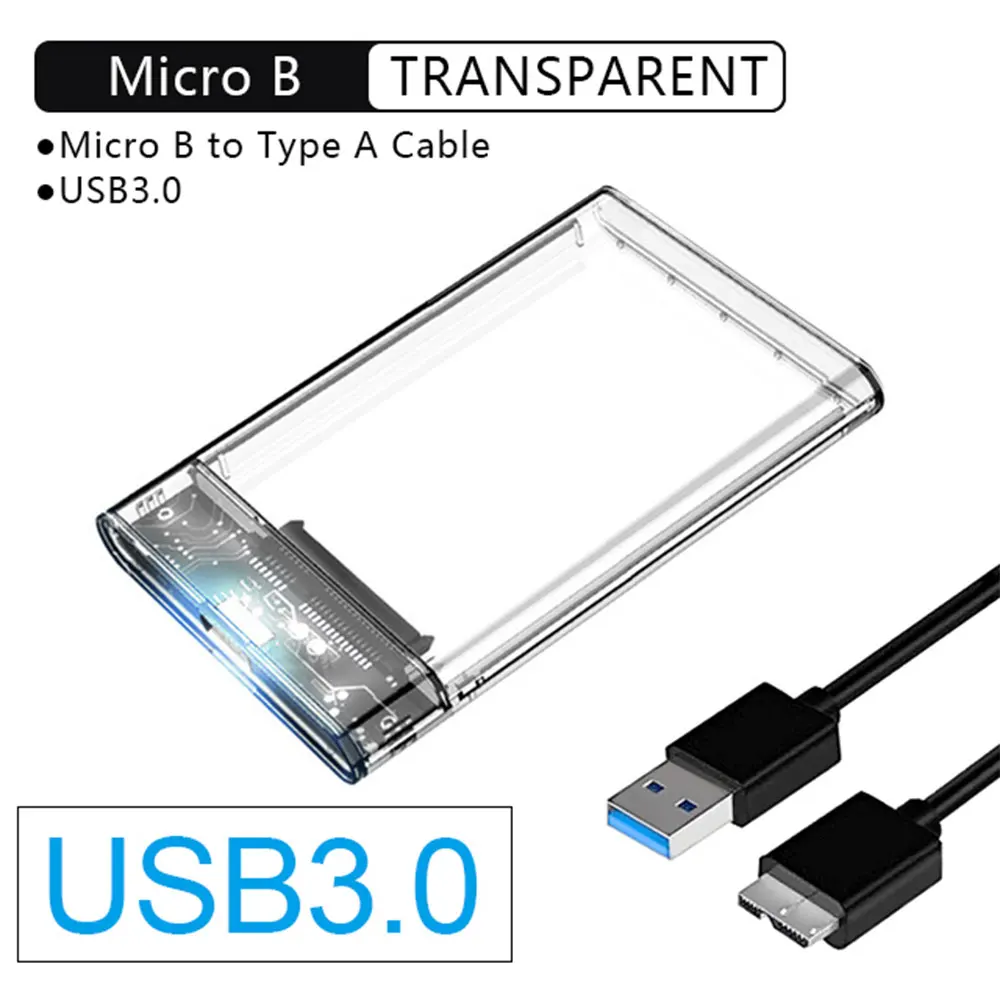 MUCAI 2.5 Inch HDD Case SATA 3.0 to USB 3.0 USB 2.0 5 Gbps 6TB HDD SSD Enclosure Support UASP HD External Hard Disk Box
