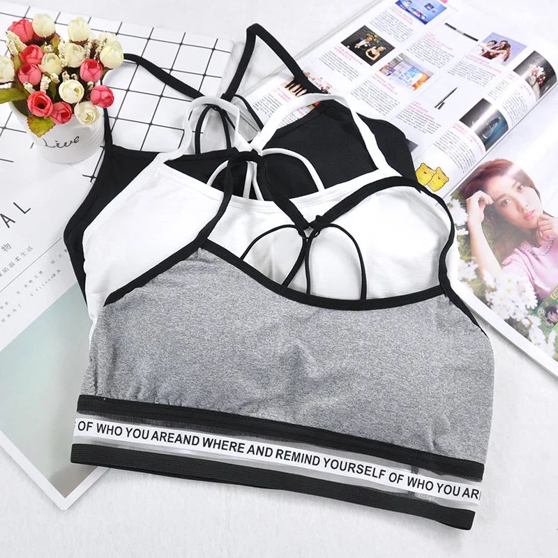 

Women Pure Cotton Bra Sexy Fashion Top Women's Sports Bra Female Suspender Tank Up Girl's Letter Underwear Ladies Sexy Crop Top