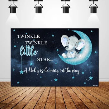 

Sxy1621 Twinkle Little Star Backdrops Newborn Baby Shower Children Birthday Photo Background Elephant fotografie achtergrond