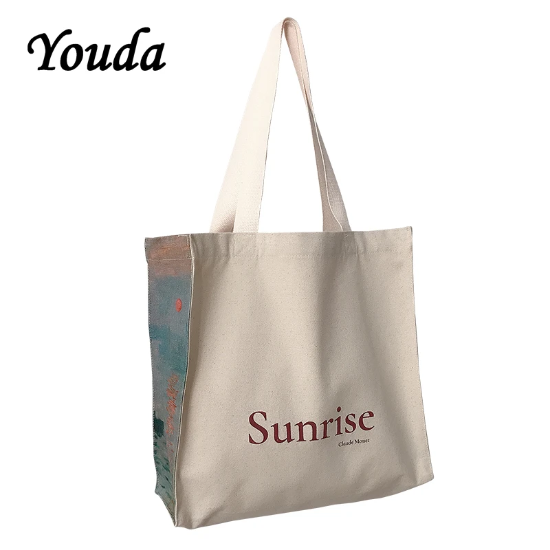 Youda Original Fashion Women Bags Casual Style Female Shopping Bag Simple Ladies Handbags Canvas Tote For Girls Sweet Handbag