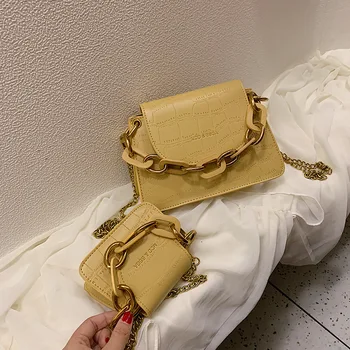 

Online Celebrity Bag Women's New Style Fashion Korean-style Stone Pattern Textured Shoulder Bag Chain Western Style Fashion