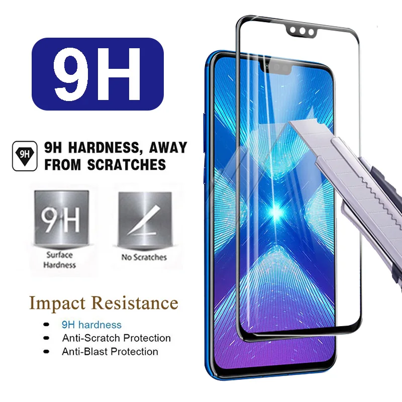 Защитное стекло honor 8X для Huawei honor 8 x Закаленное стекло для экрана honor 8x Защитная Бронированная пленка glas hauwei x8 защита