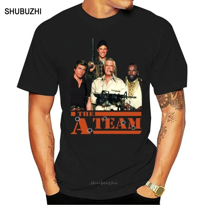 Футболка The A Team V1 Tv Series Мужская хлопковая рубашка с черным графитным рисунком
