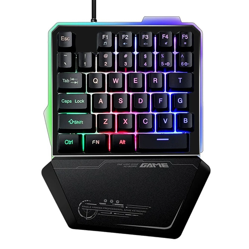 Игровая клавиатура Механическая Одноручная клавиатура для мобильных игр левая ручная клавиатура