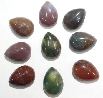 

50pcs Natural Stone Water Drop CAB Cabochon 13*18mm no hole Indian agates beads for Jewelry making pendant Accessories