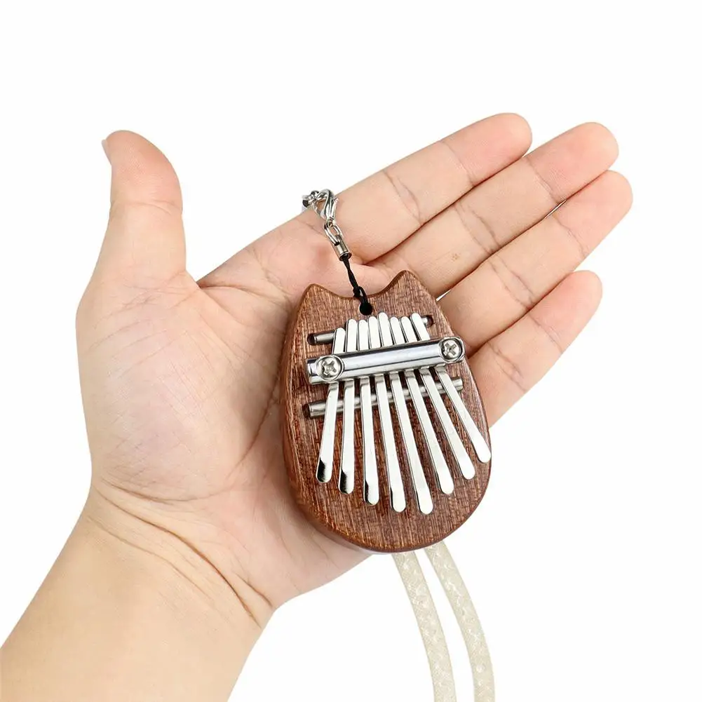 mbira madeira maciça presente brinquedo com cordão pingente presentes