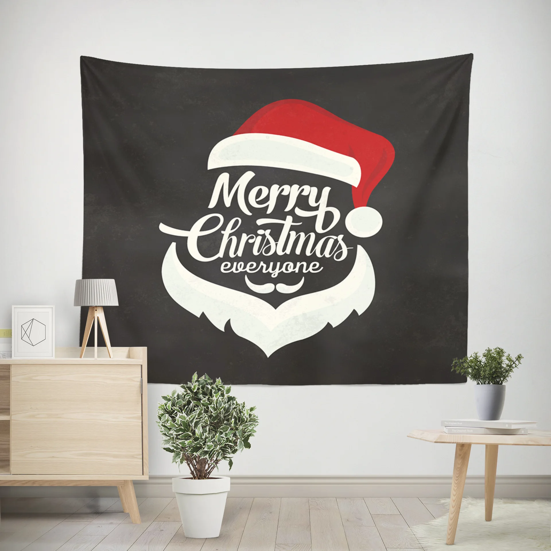 

Cartoon Christmas Tapestry Santa Clause Printing Home Wall Decoration Elk Wall Hanging Snowman for Christmas Party Beach Throw