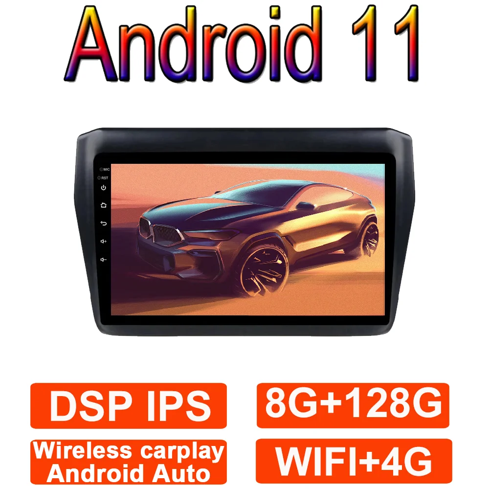 Автомагнитола 9 дюймов стерео мультимедийный плеер навигация GPS Android 11 Carplay Wi-Fi DSP