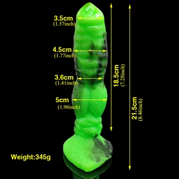 FAAK silicone animal wolf dildo colorful green blue red realistic dog penis sex toys for women lesbian knotted dildos sex shop 2