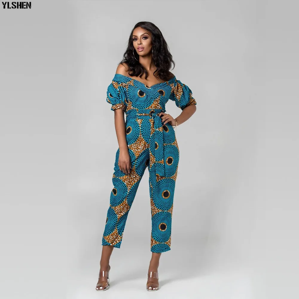 Dashiki African Clothes for Women Traditional Print  Jumpsuit Dresses Basin Riche Clothing Vetement Robe Africaine Femme 2019 36