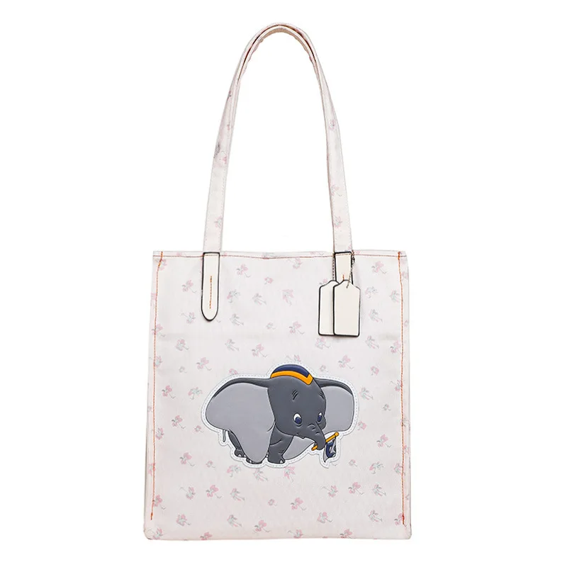 Disney Dumbo Холщовая Сумка-тоут, вместительная сумка, Дамская Повседневная сумка, сумка на плечо, Подарочная сумка для покупок, сумка для хранения - Цвет: 1