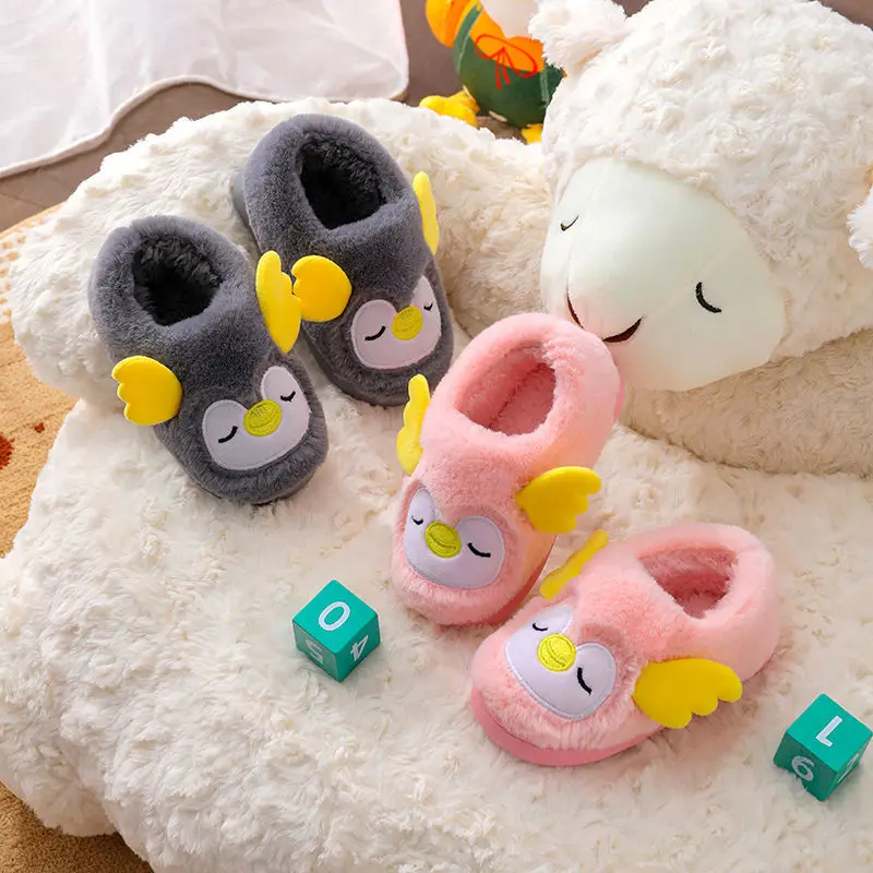 Cartoon Cute Children's Cotton Slippers Indoor Non-slip Soft-soled Cotton Shoes To Keep Warm Autumn and Winter Furry Slippers girls cute cartoon cat gloves winter thick knit boys kids newborn mittens children keep finger warm gloves