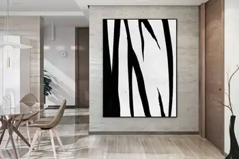 

Original Painting Abstract Extra Large Wall Art Modern Art Black And White Oversize Vertical Painting On Canvas Home Decor