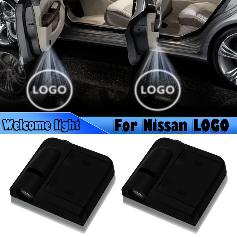 2 шт. автомобильный Стайлинг беспроводной светодиодный Авто Дверь Добро пожаловать логотип Световой Лазерный проектор призрачная лампа для Nissan стикеры NISMO для Nissan Аксессуары