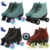 Красные Черные Роликовые коньки Из Воловьей кожи Flash Wheels Shoes Double Line Skates Women Men Adult 2 Line Skate Shoes 4 Wheels Patines Writki