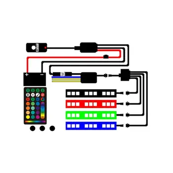 

Atmosphere Multi-Color Neon Lamp Strips Kit LED Motor Lights multi-channel function controller 12Pcs