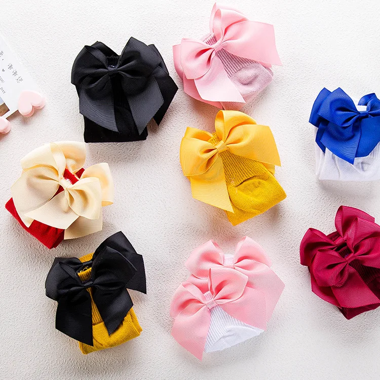 

Spring And Autumn Summer Infant Tube Socks Bow Baby Girls Base Cotton Socks Newborns Hose Socks