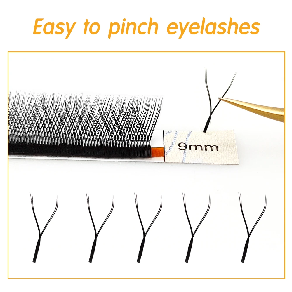 LAKANAKU YY Shape Brazilian Volume Cilia YY Eyelash Extension Supplies Y Design Volume Lashes 8-15mm Individual Cilios YY