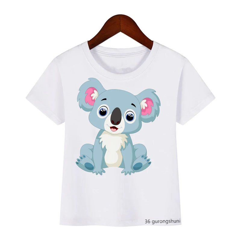 

Kawaii Children T-shirt Cartoon Drawing Koala on The Stars Boys Girls Cartoon Funny Tshirts Kids Summer Tops Kids Clothes